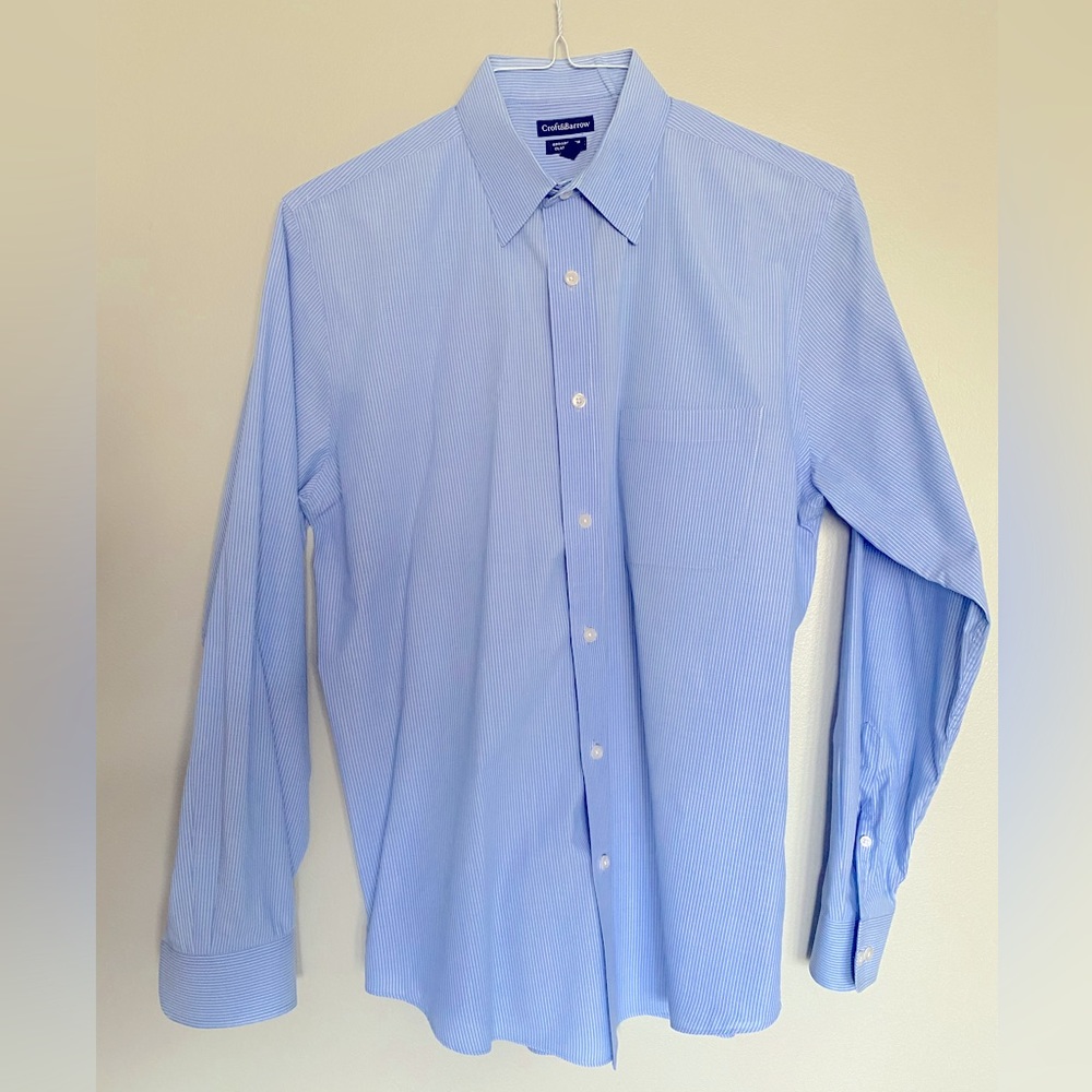Croft and Barrow Men’s Dress Shirt 16 34/35 Blue